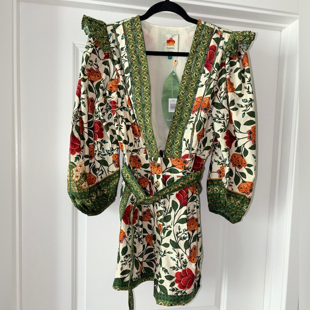 Farm Rio: Sand Garden Tapestry Organic Cotton Romper - Picture 9 of 11